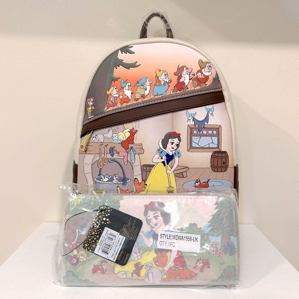 Loungefly Snow White and the Seven Dwarves Multi Scene Mini Backpack & Wallet
